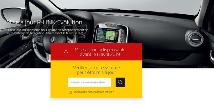 Site internet Renault mise à jour R-link
